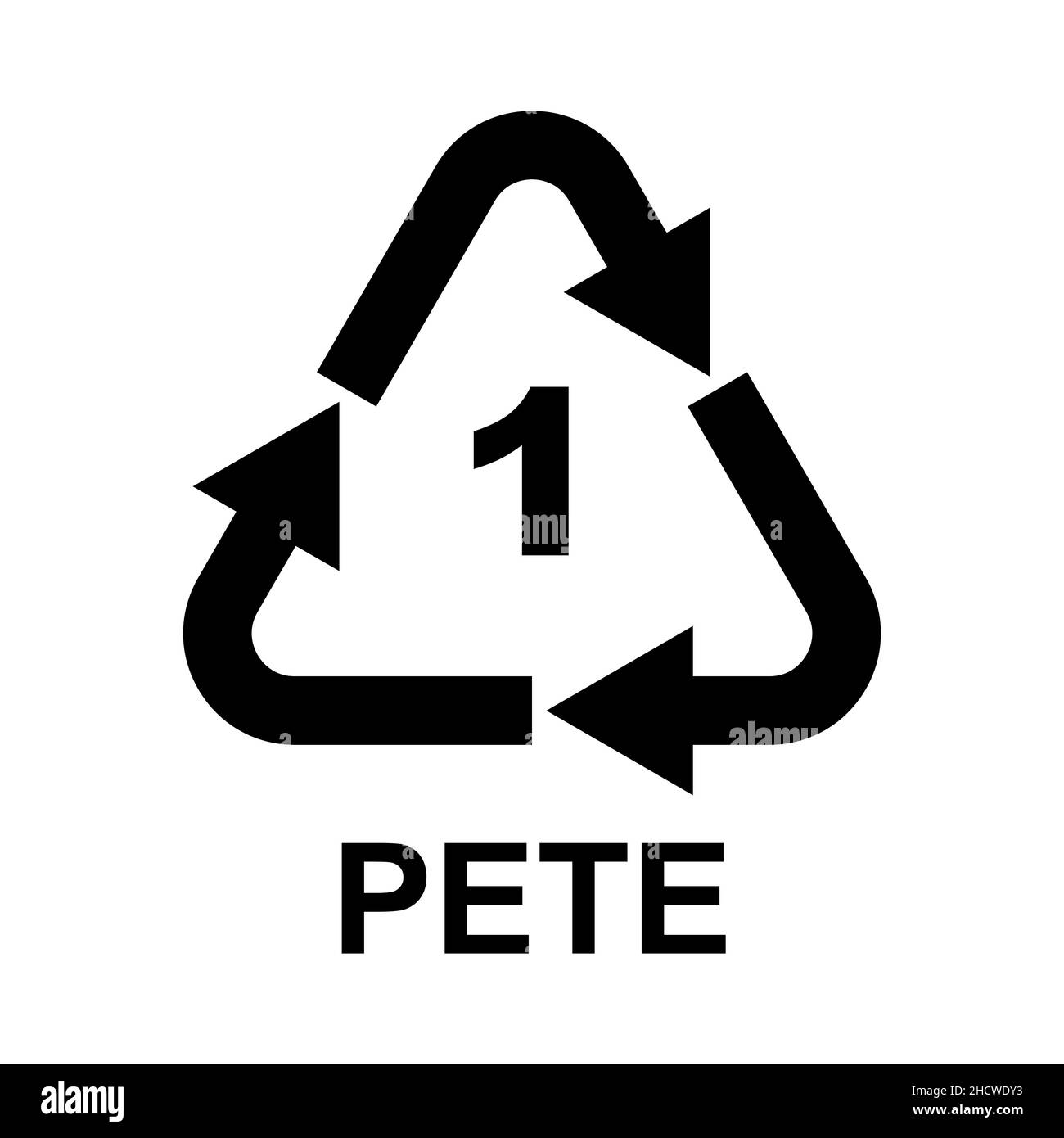 Símbolo de reciclaje de plástico Clase 1 PETE Imagen Vector de stock