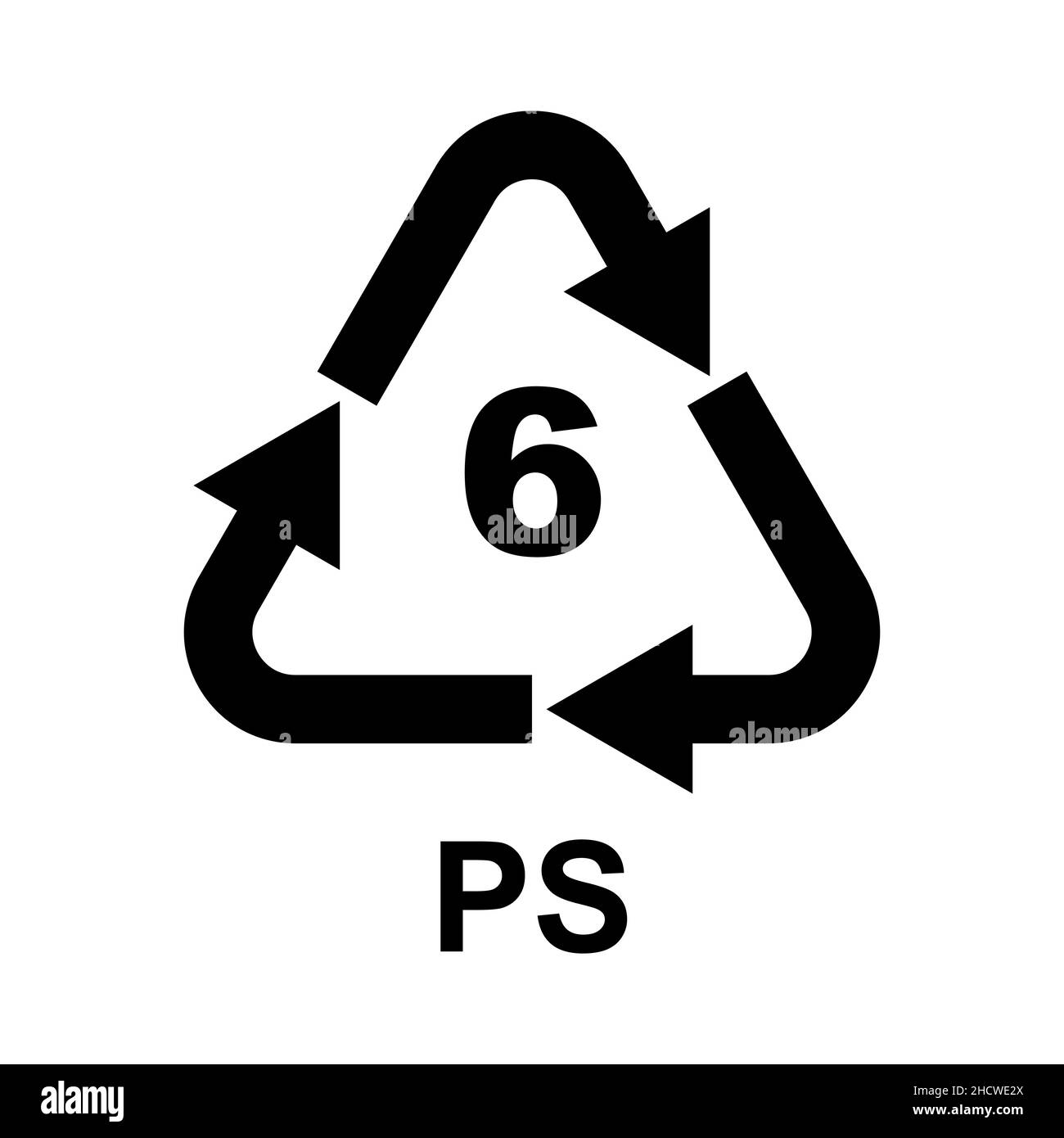 S mbolo De Reciclaje De Pl stico Clase 6 PS Imagen Vector De Stock Alamy