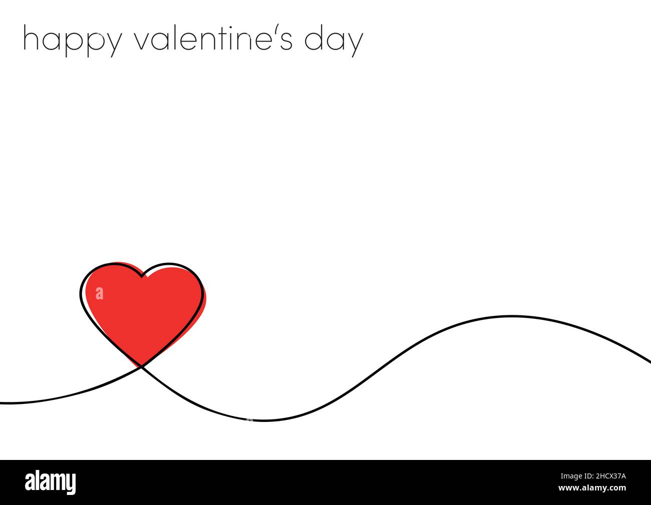 Feliz día de San Valentín - icono de corazón y texto sobre un fondo blanco Ilustración del Vector