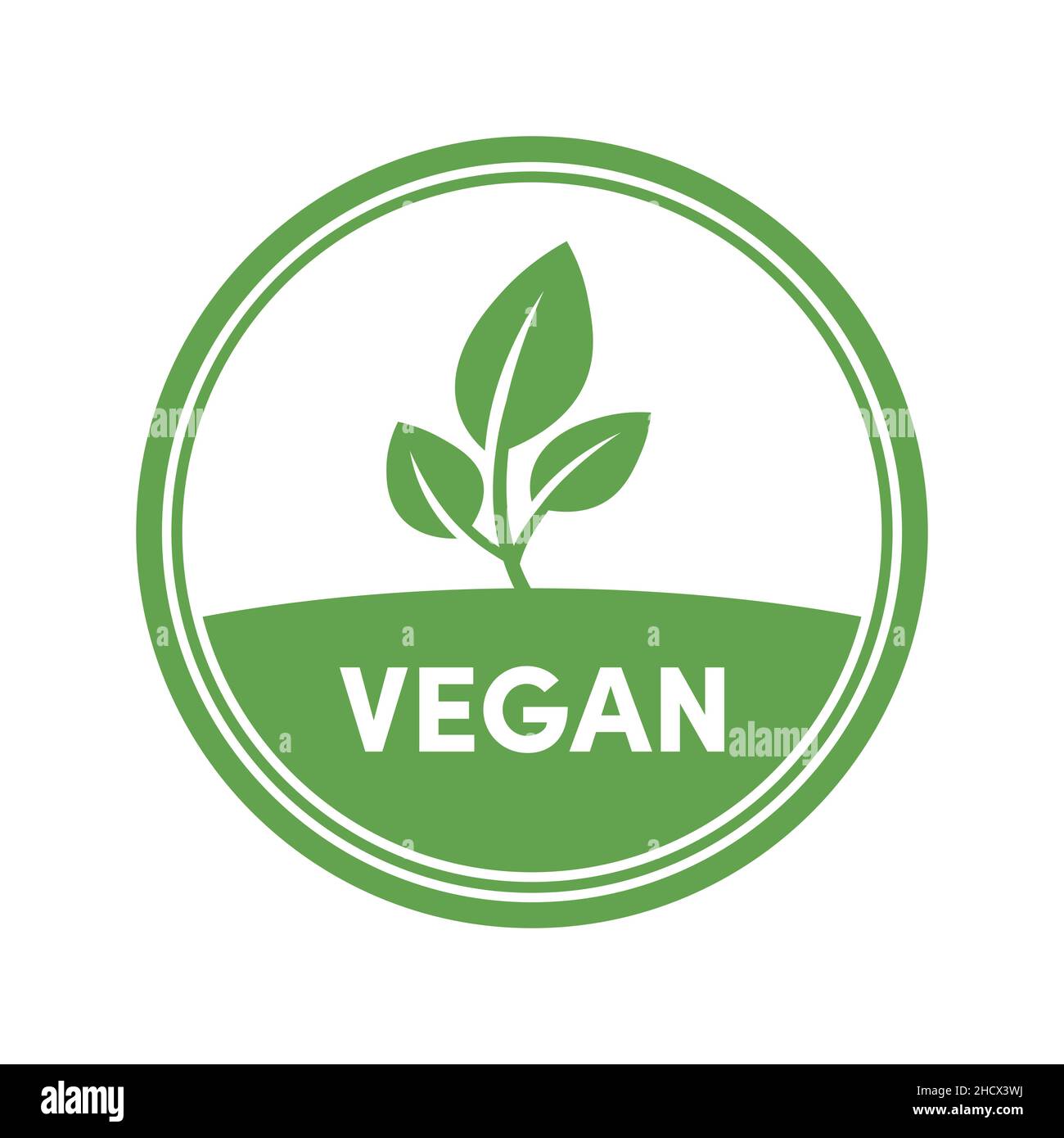 Icono vegano sobre fondo blanco. Ilustración del Vector