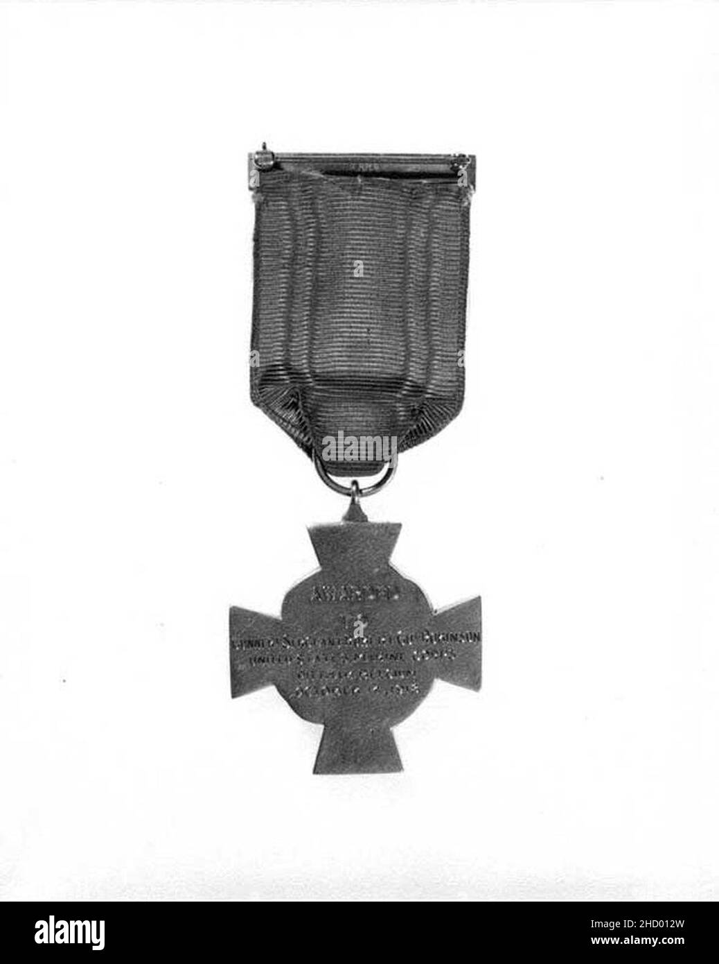 Reverso de la Medalla de Honor otorgada al Sargento de Gunnery Robert G. Robinson, USMC. Foto de stock