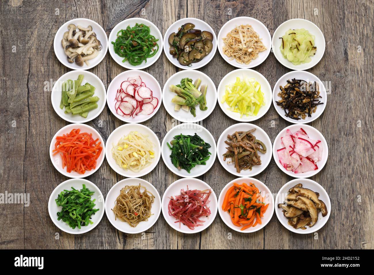 variado namul, comida coreana Foto de stock
