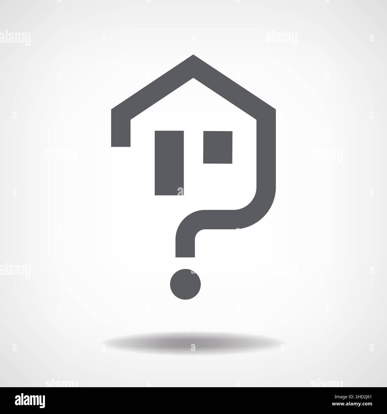Icono de concepto de pregunta de Vector House aislado en el fondo Ilustración del Vector