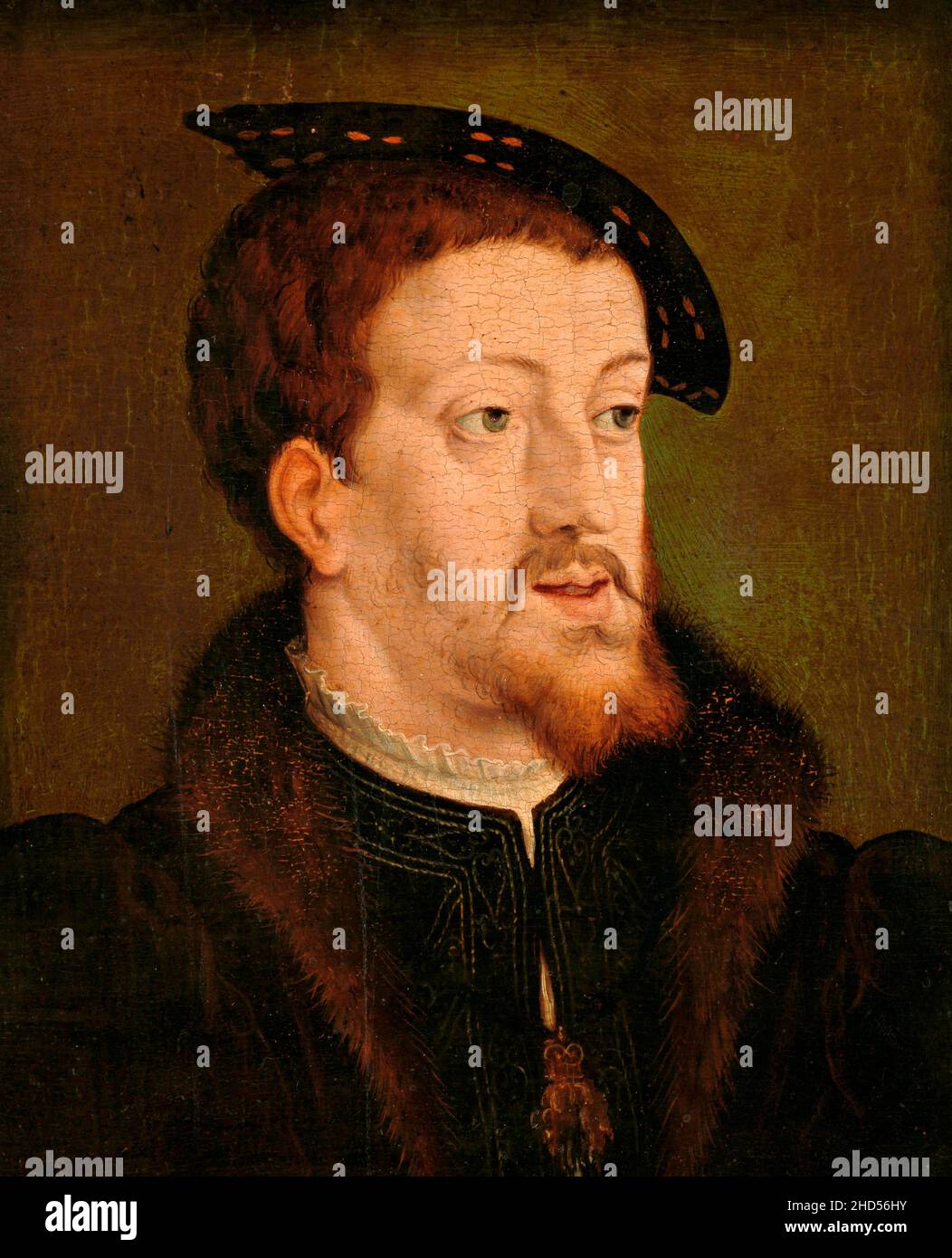 Emperador Carlos V por Jan Cornelisz Vermeyen (c. 1504 – 1559), aceite sobre panel, c. 1530 Foto de stock