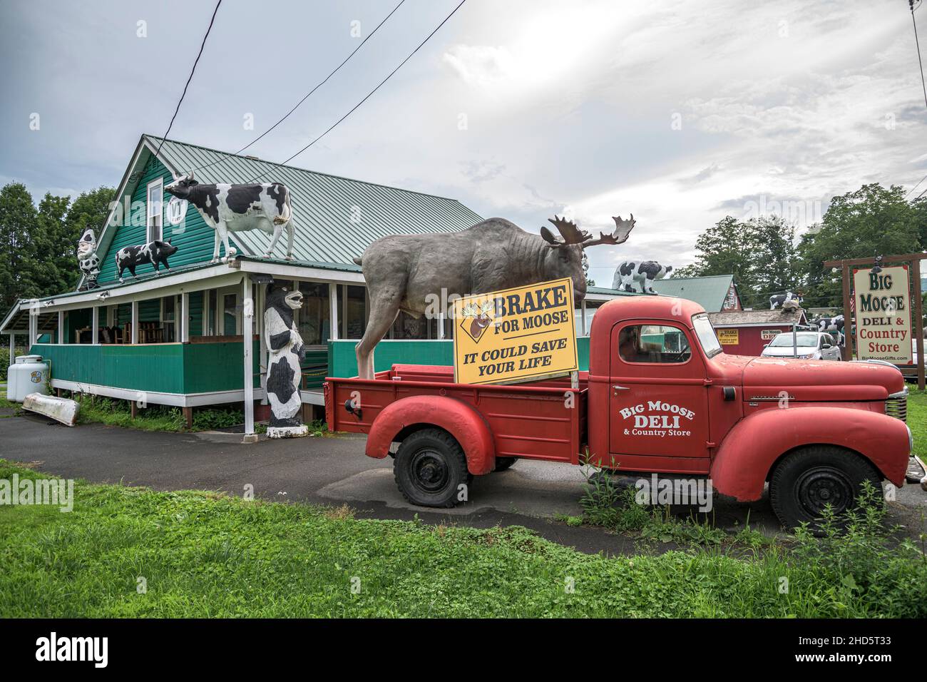 Dentro de una ecléctica tienda de campo para viajeros en la zona rural de Vermont, Estados Unidos Foto de stock