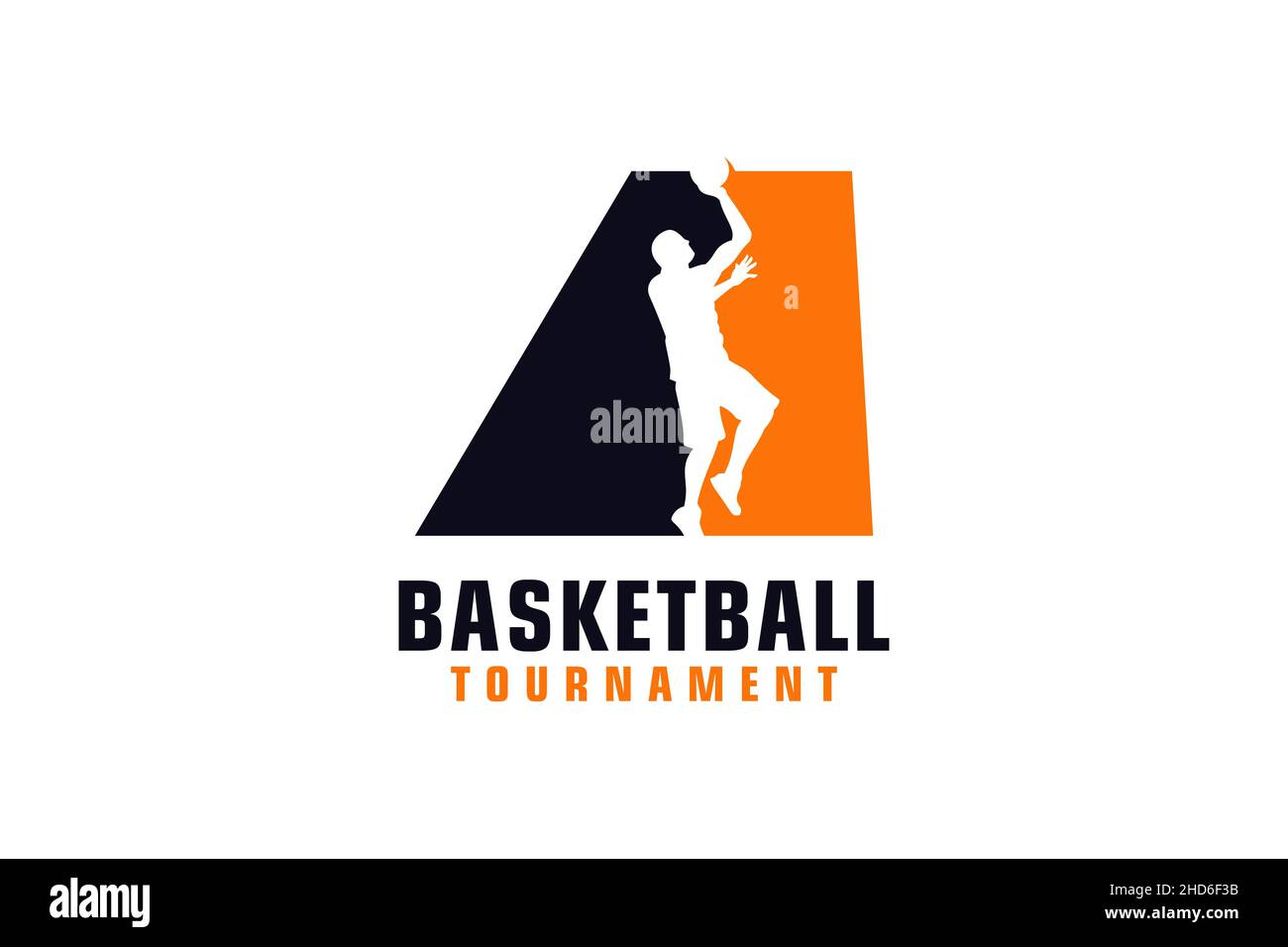 Letra A con diseño de logotipo de baloncesto. Elementos de plantilla de diseño vectorial para Sport Team o Corporate. Ilustración del Vector