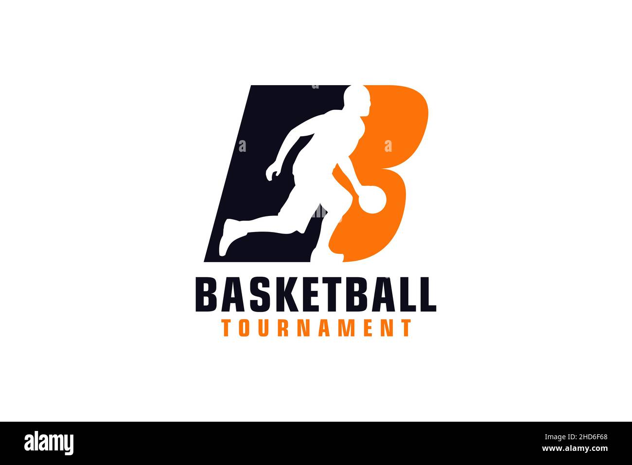 Carta B con diseño de logotipo de baloncesto. Elementos de plantilla de diseño vectorial para Sport Team o Corporate. Ilustración del Vector