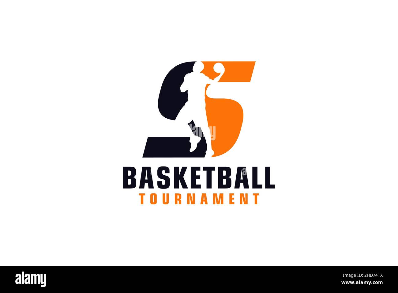 Letra S con diseño de logotipo de baloncesto. Elementos de plantilla de diseño vectorial para Sport Team o Corporate. Ilustración del Vector