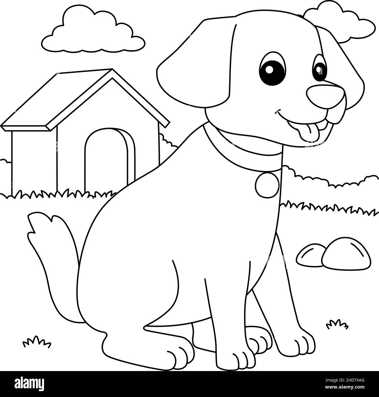 Página para colorear perros para niños Imagen Vector de stock - Alamy