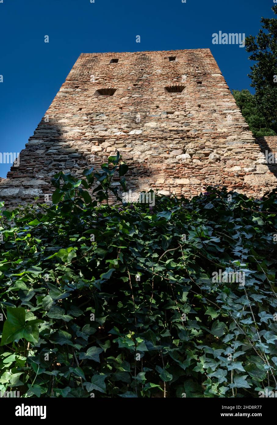 Alcazaba fortaleza en la ciudad de Málaga, Andalucía. Spain.Built por la dinastía Hammudid a principios del siglo 11th Foto de stock