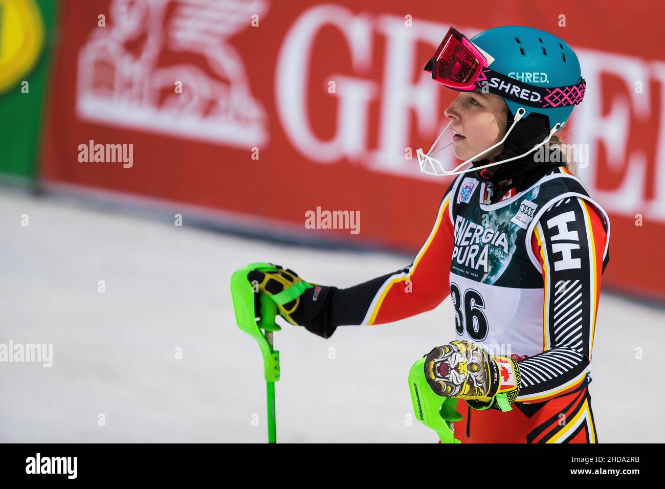 Zagreb, Croacia, 4th de enero de 2022. Roni Remme de Canadá durante el Audi FIS Ski World Cup Snow Queen Trophy - Women's Slalom en Zagreb. Enero 04, 2022. Crédito: Nikola Krstic/Alamy Foto de stock