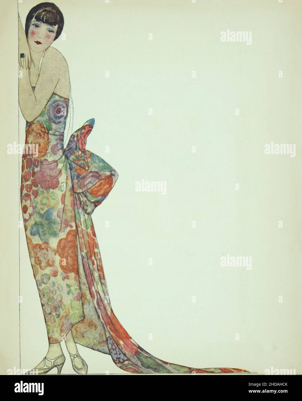 Ilustración de la Moda Francesa Vintage. Le Pouf. Vestido de noche. 1924 Foto de stock