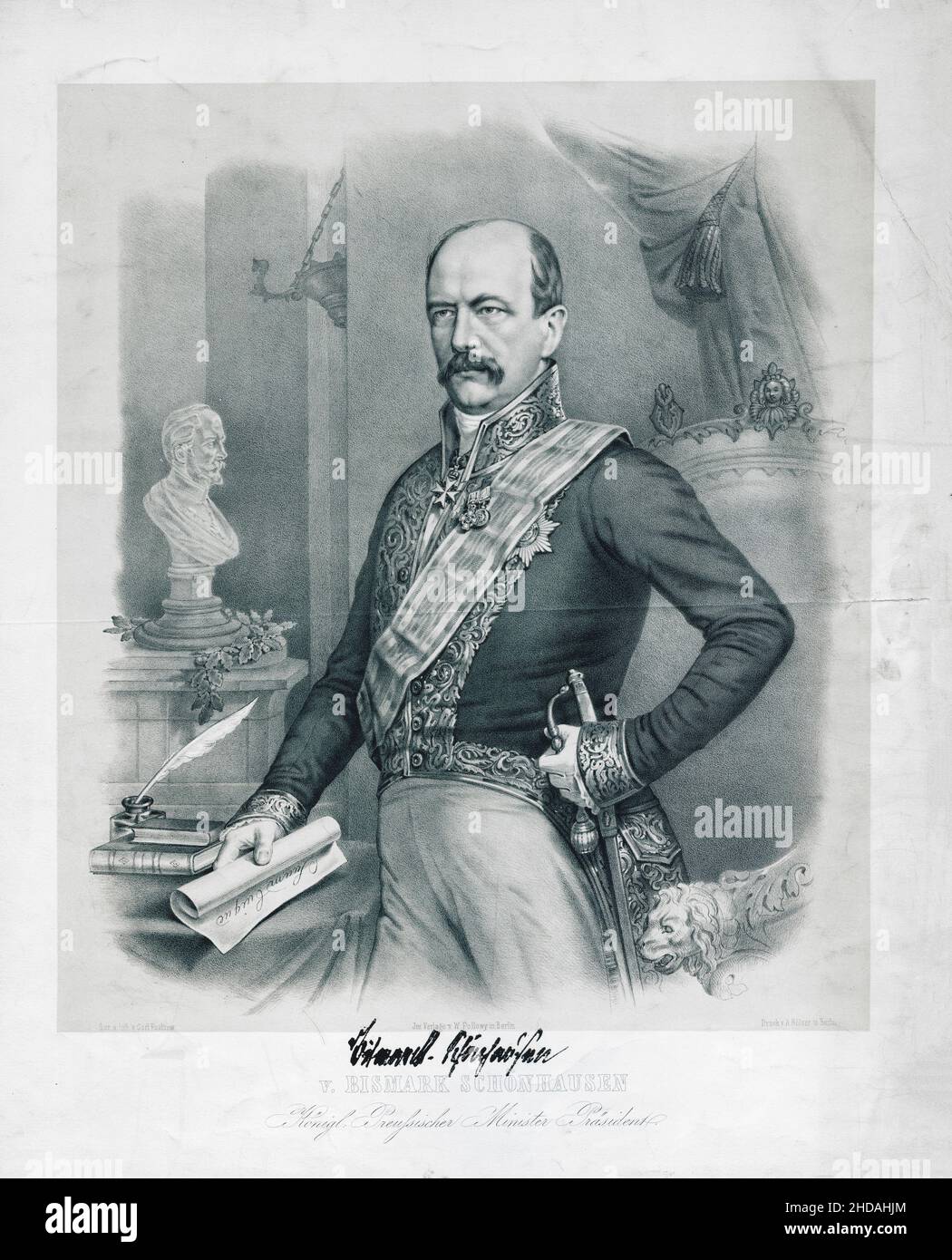 Retrato de Otto von Bismarck. Otto, Príncipe de Bismarck, conde de Bismarck-Schönhausen, duque de Lauenburg (1815-1898) fue un estado alemán conservador Foto de stock