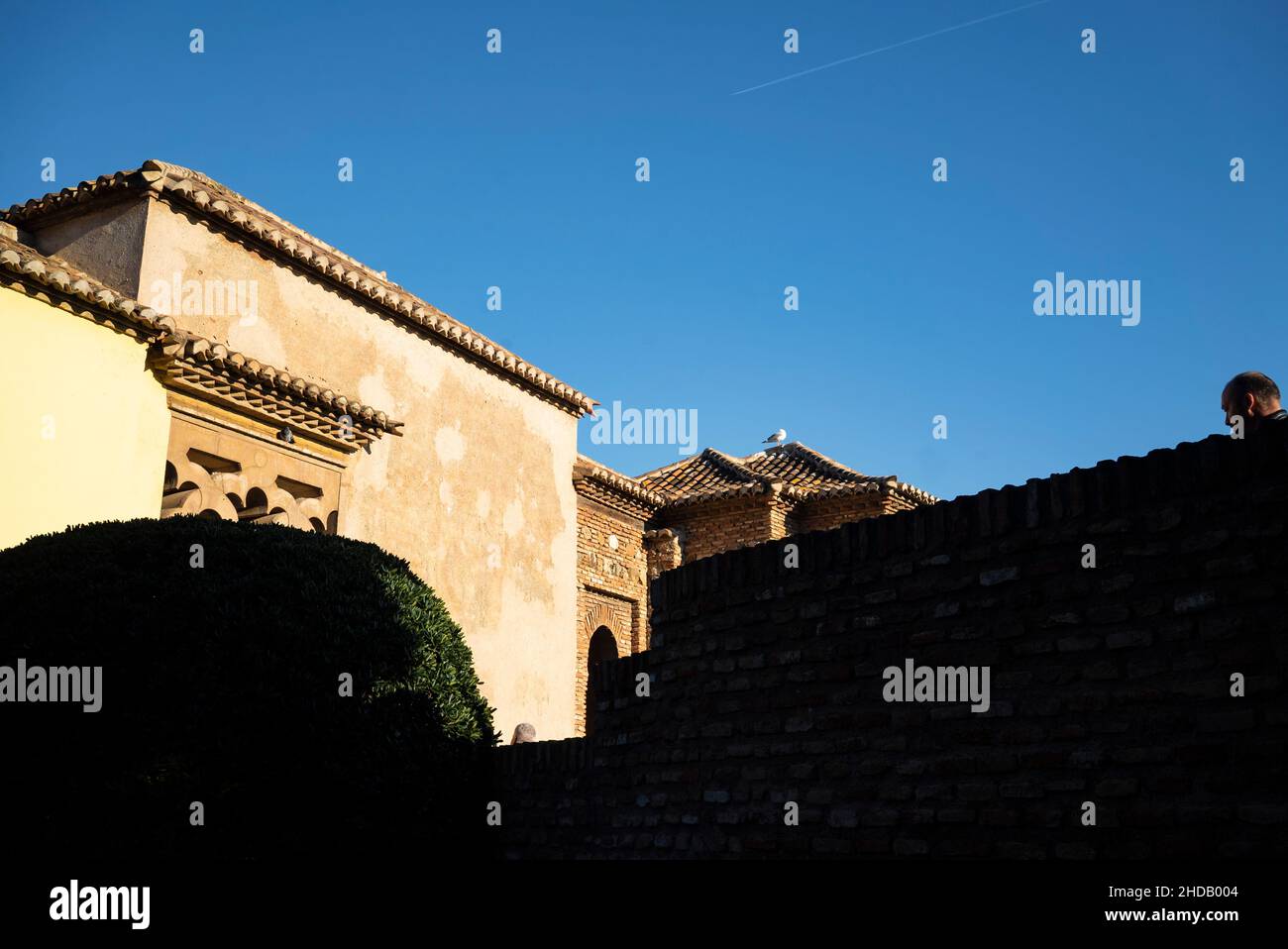 Alcazaba fortaleza en la ciudad de Málaga, Andalucía. España. Construido por la dinastía Hammudid a principios del siglo 11th Foto de stock