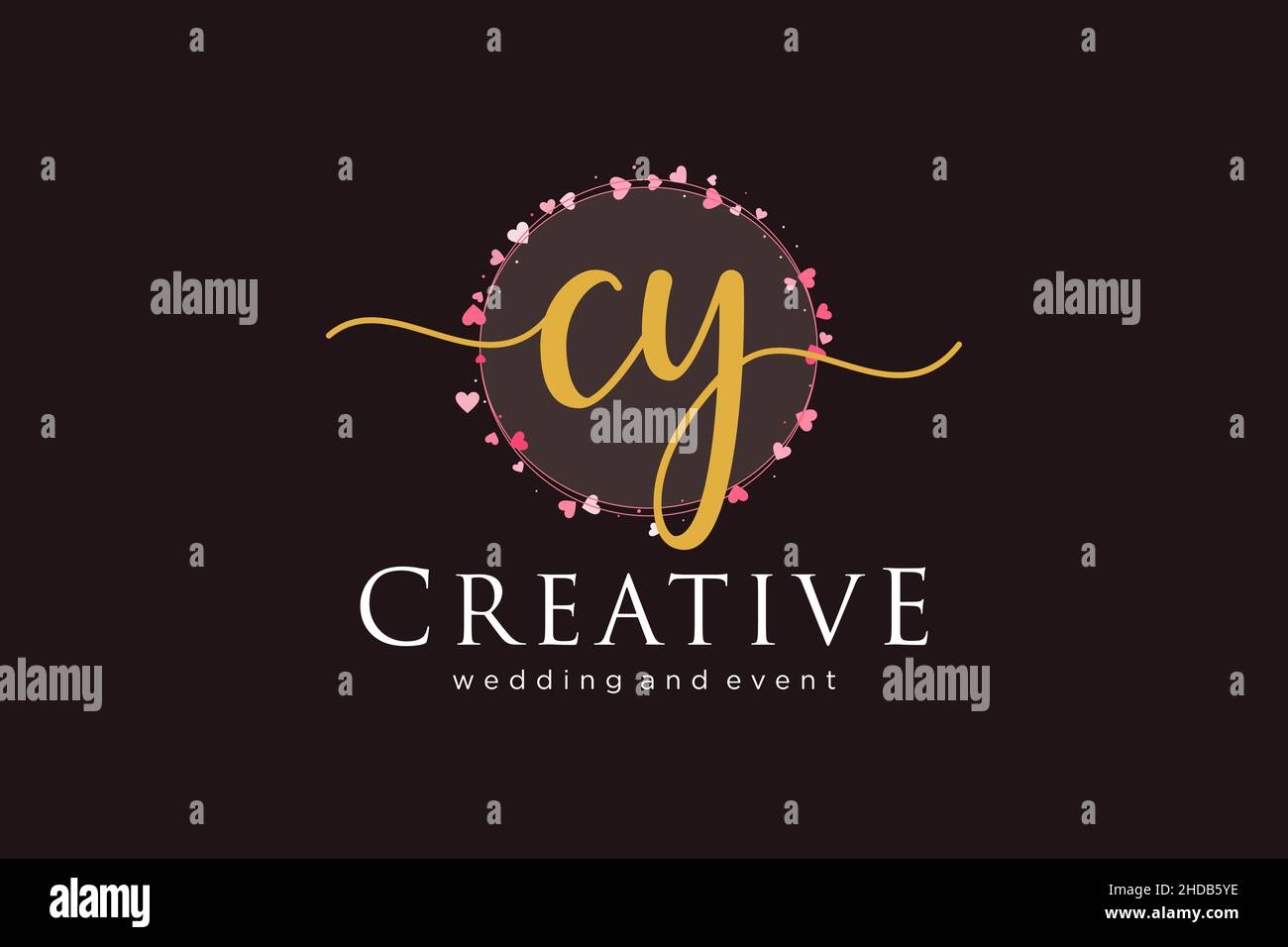 Logotipo femenino CY. Utilizable para Logo para moda, fotografía, boda, belleza, negocios. Elemento de plantilla de diseño de logotipo de vector plano. Ilustración del Vector