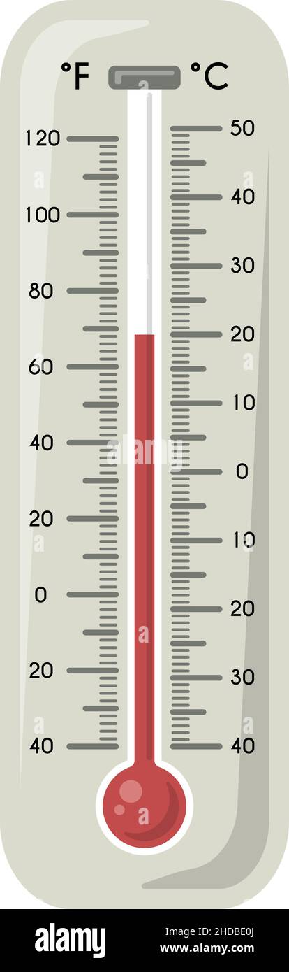 Termómetro con indicador de temperatura rojo. Símbolo de tiempo caliente  Imagen Vector de stock - Alamy