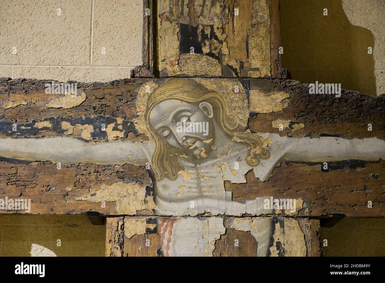 Kruzifix im Sala della Torre, Zisterzienserkloster 'Monache cistercensi santo spirito', Agrigent, Sizilien, Italien Foto de stock