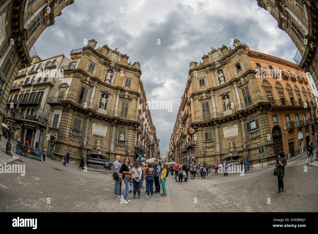 Piazza Quattro Canti, Palermo, Sizilien, Italien Foto de stock