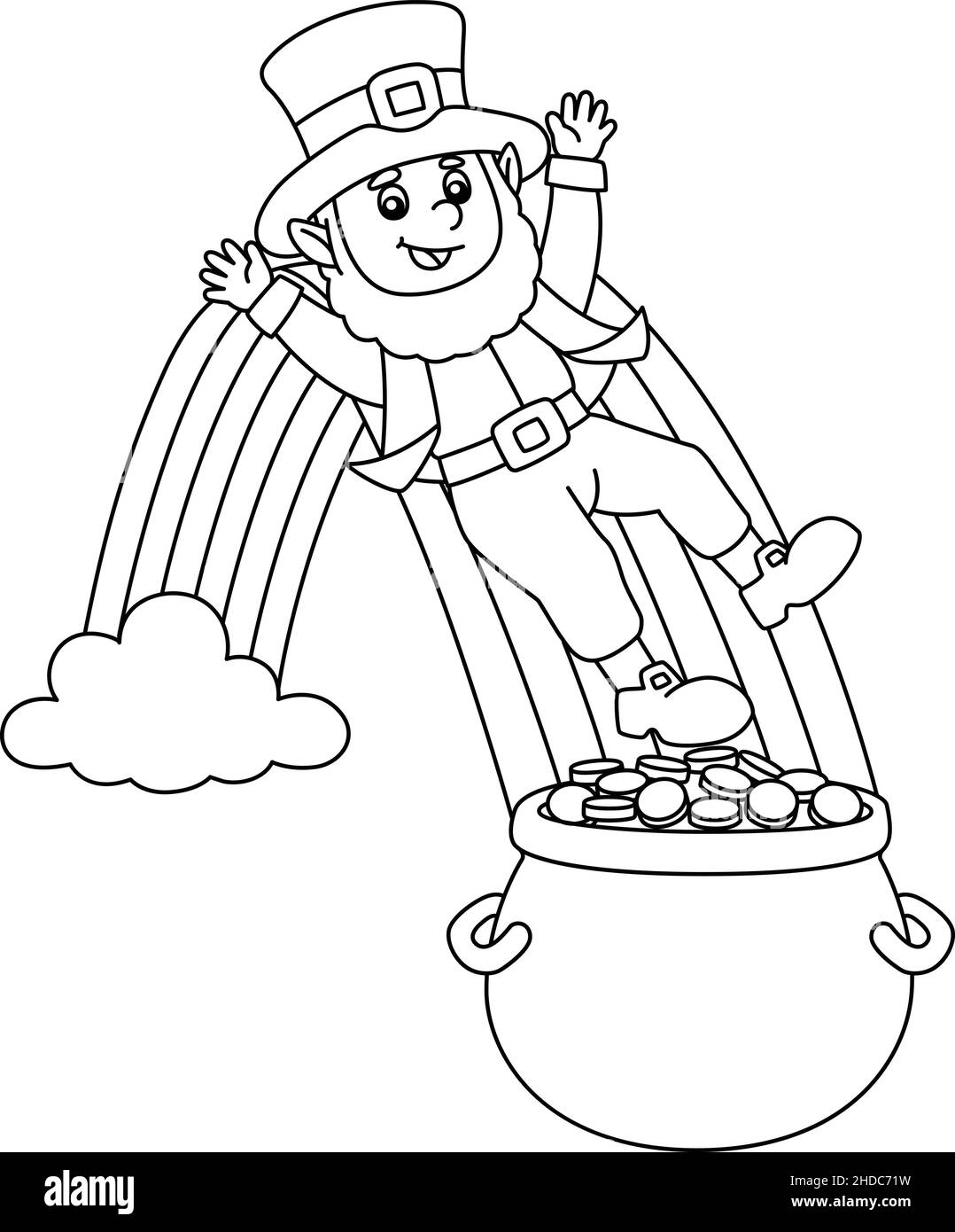 Día de San Patricio Página de Leprechaun para Niños Imagen Vector de stock  - Alamy