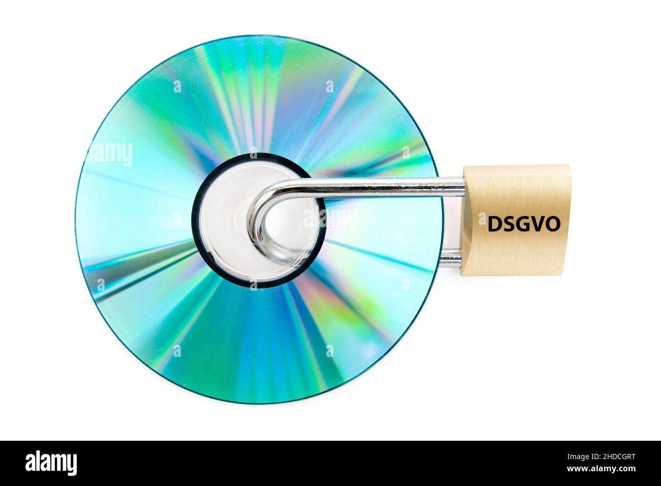 DVD, Daten, geschuetzt, Aufschrift DSGVO Sicherheitsschloss,,, Foto de stock