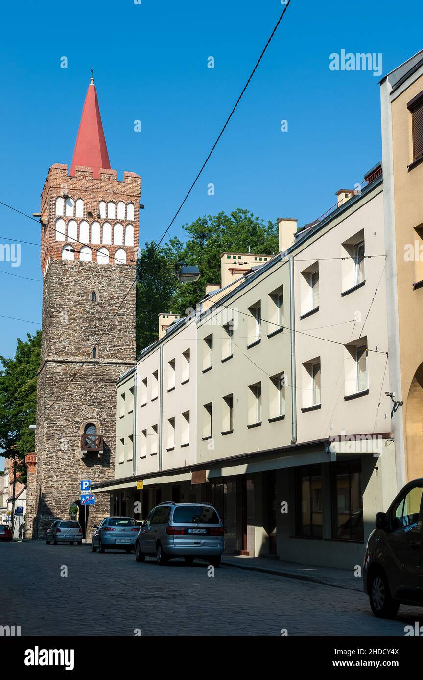 Puerta de Wrocław en Paczków, condado de Nysa, Opole Voivodeship, Polonia Foto de stock