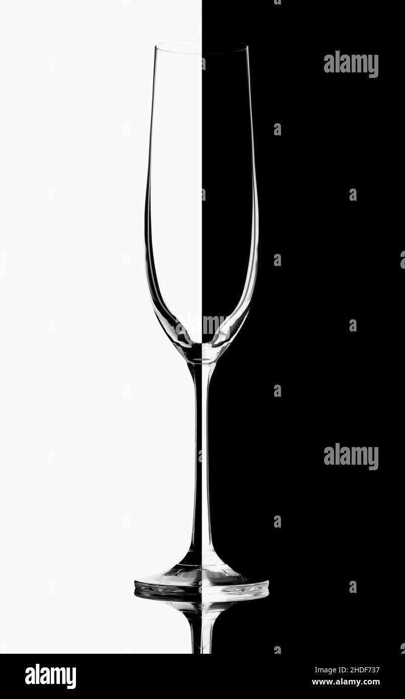 blanco y negro, flauta de champagne, blanco y negro, flautas de