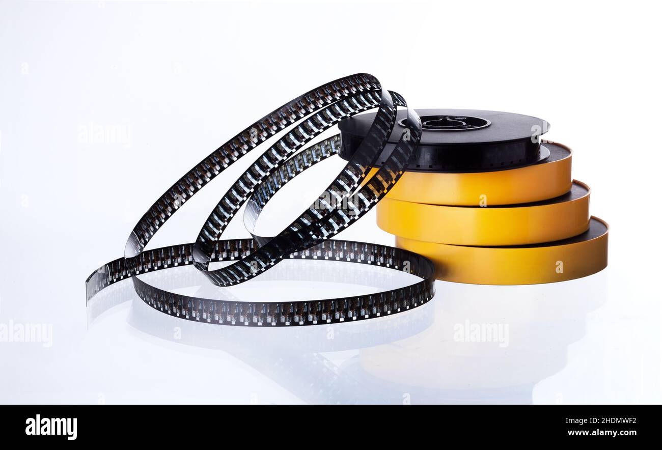 carrete de película, película de 8 mm, super 8, carretes de película, película de ocho milímetros, película de ocho mm Foto de stock