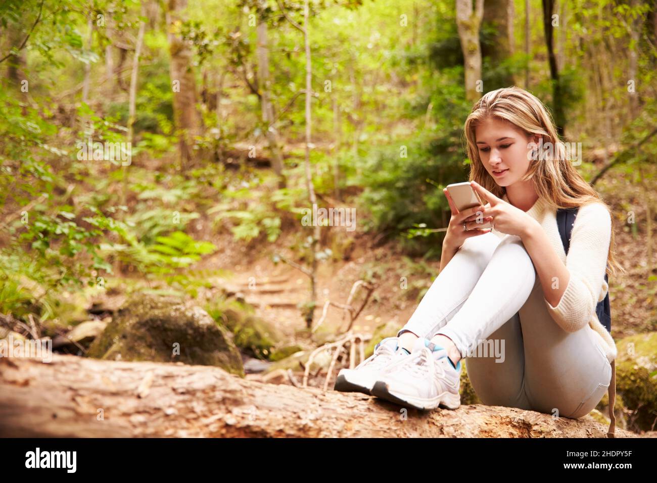 adolescente, chica, móvil, chateando, adolescente, adolescentes, adolescentes, adolescentes, niñas, móviles Foto de stock