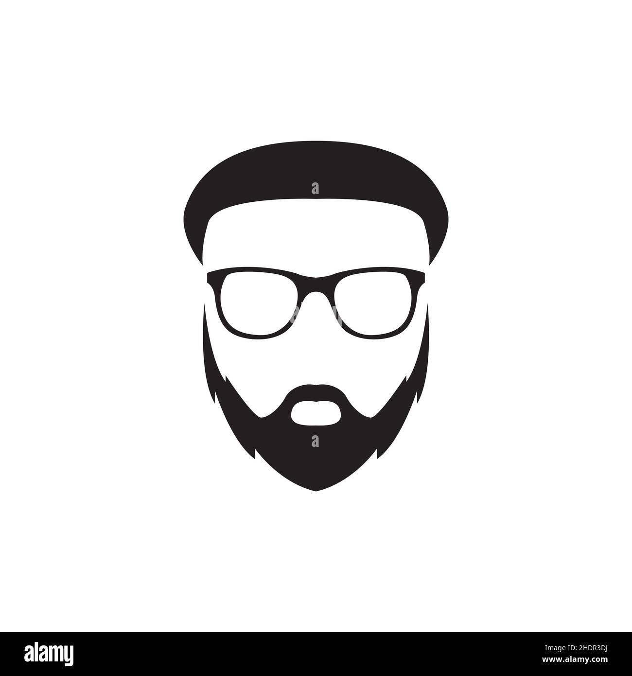 smart face man con gafas de sol y barba logo diseño vectorial símbolo icono  ilustración idea creativa Imagen Vector de stock - Alamy