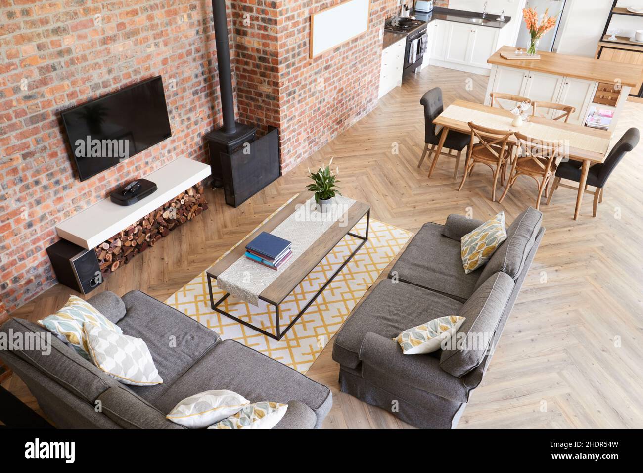 sala de estar, diseño interior, cocina comedor, salas de estar, diseños interiores, interiores, Fotografía de stock - Alamy