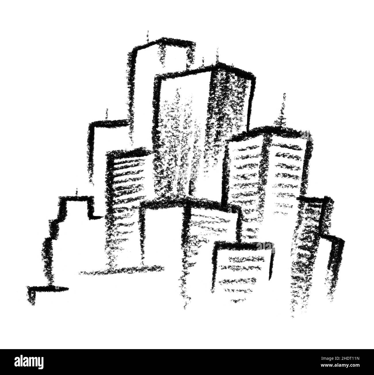Dibujo de la ciudad Imágenes de stock en blanco y negro - Alamy