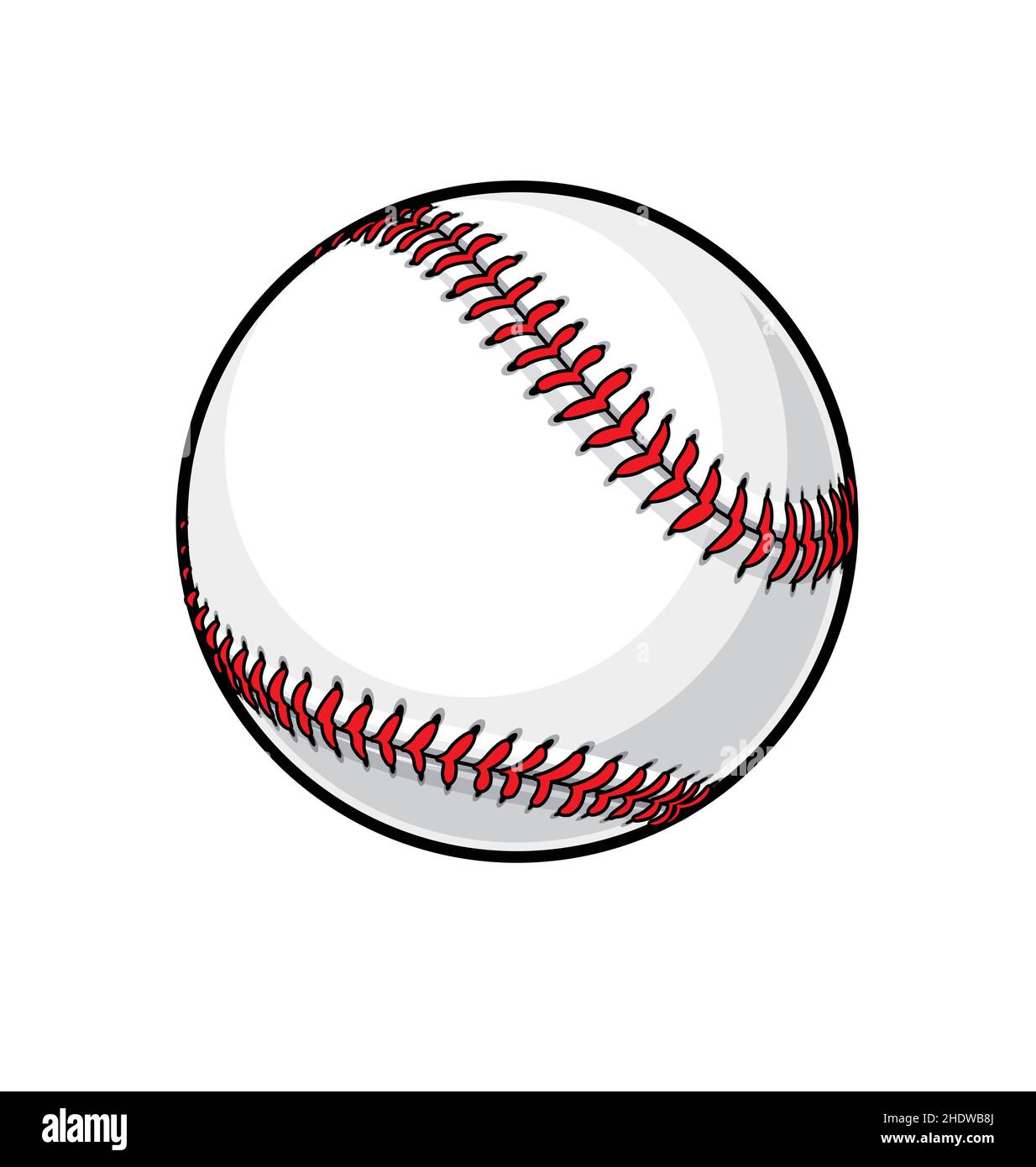 sencillo clásico caricatura de béisbol sombreado símbolo de la bola base  vector icono aislado en el fondo de hwite Imagen Vector de stock - Alamy