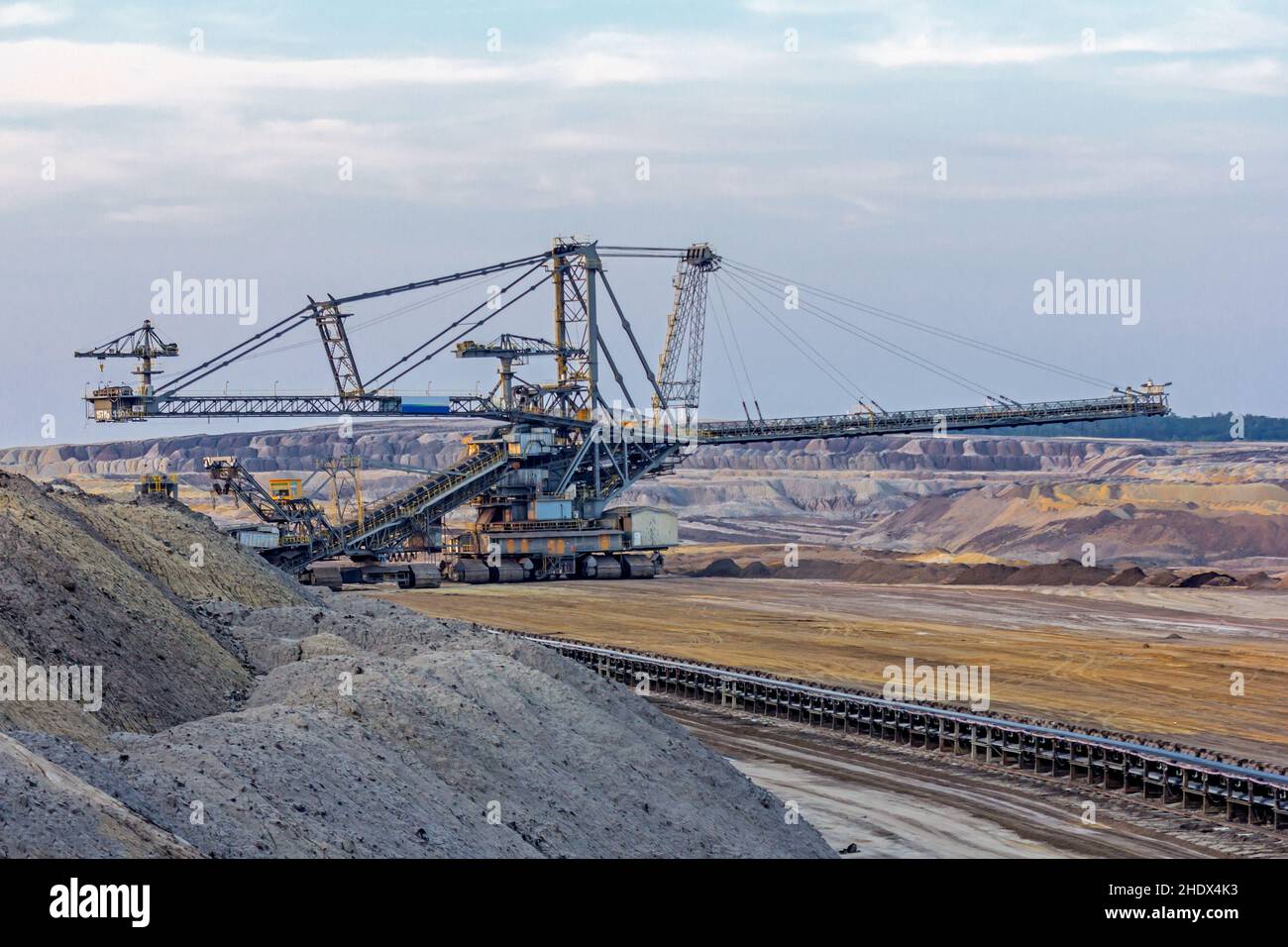 opencast, puente transportador, welzow, opencasts, puentes transportadores, botas de agua Foto de stock