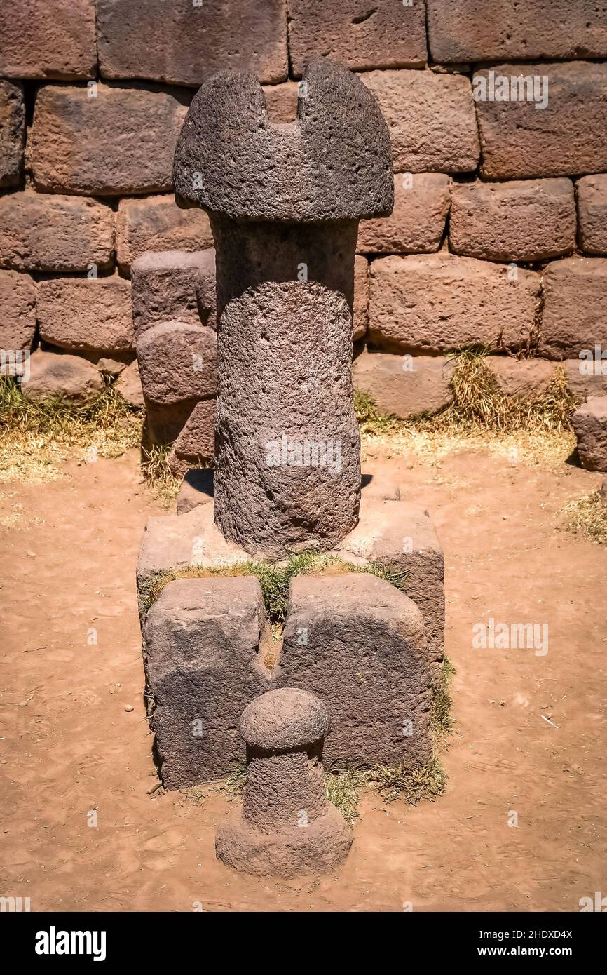 perú, Phallo de Piedra, templo chucuito de fertilidad, perus Foto de stock
