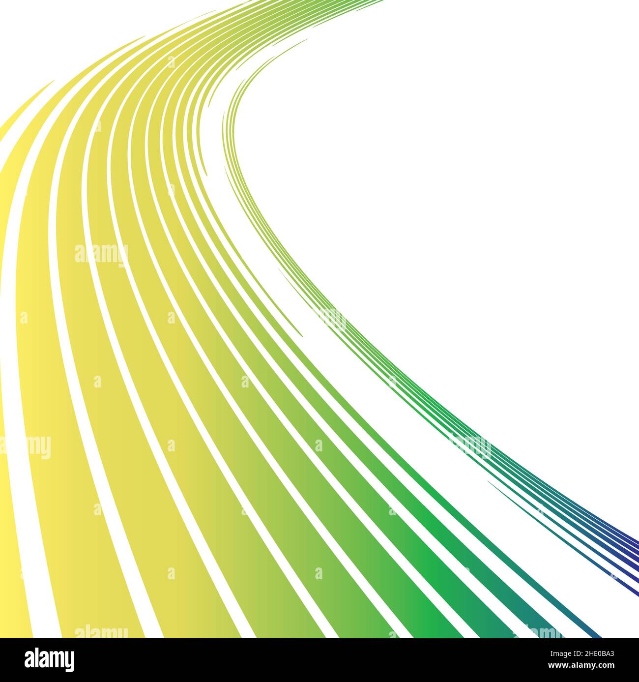 Abstract curvo Verde Amarillo tecnología rayas líneas cuadrado fondo geométrico Ilustración del Vector