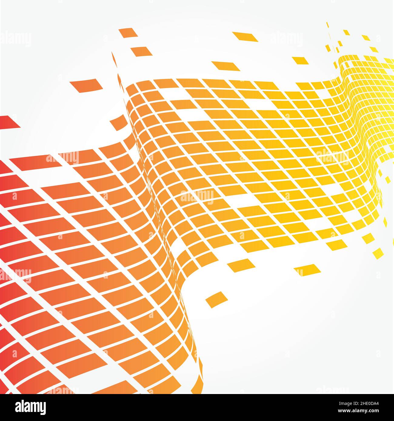 diseño abstracto de fondo de onda ascendente de haz cuadrado amarillo rojo Ilustración del Vector