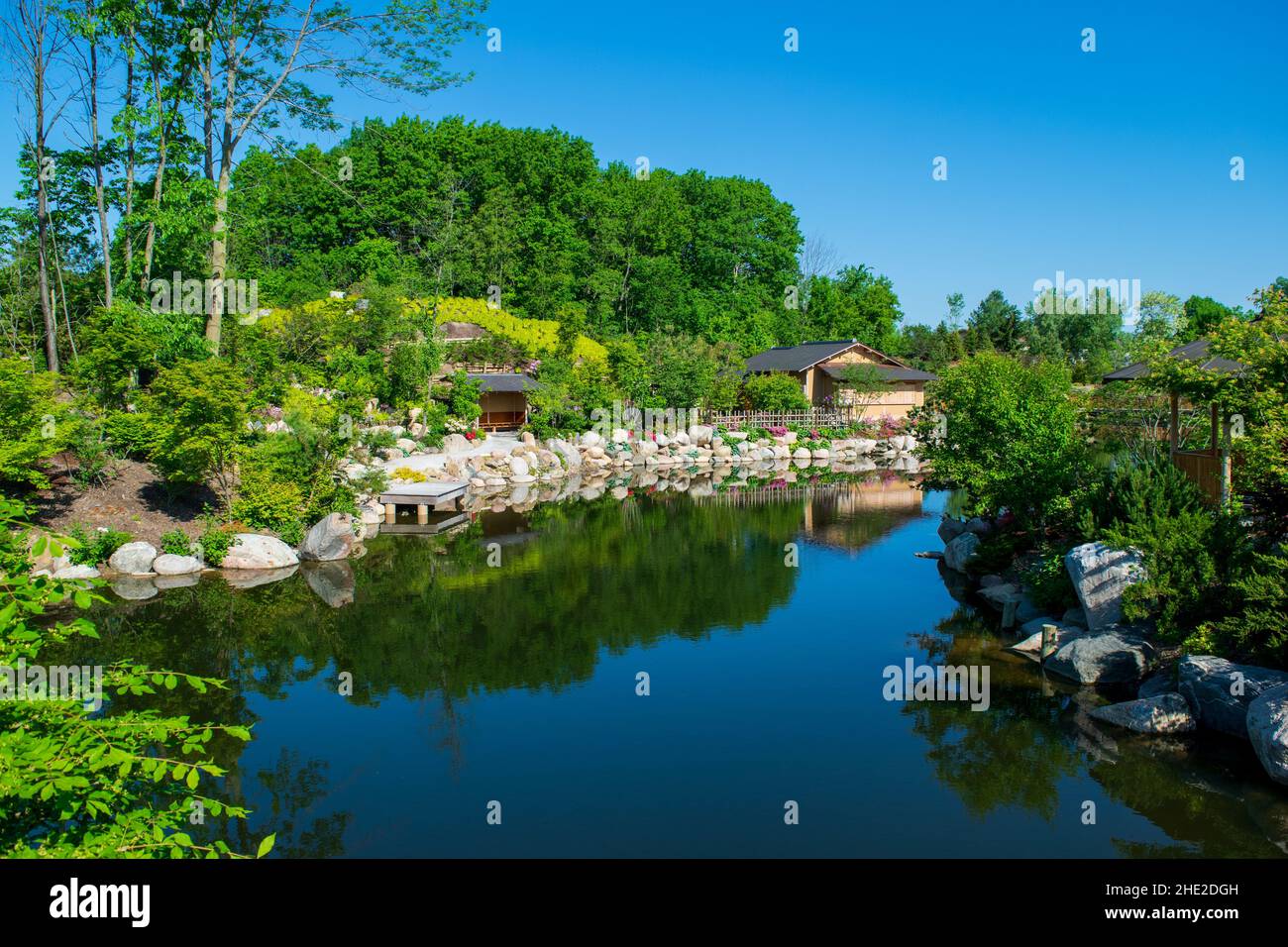 Grand Rapids, MI - Mayo 130 2016: Hermosa escena tranquila en los Jardines Meijer Foto de stock