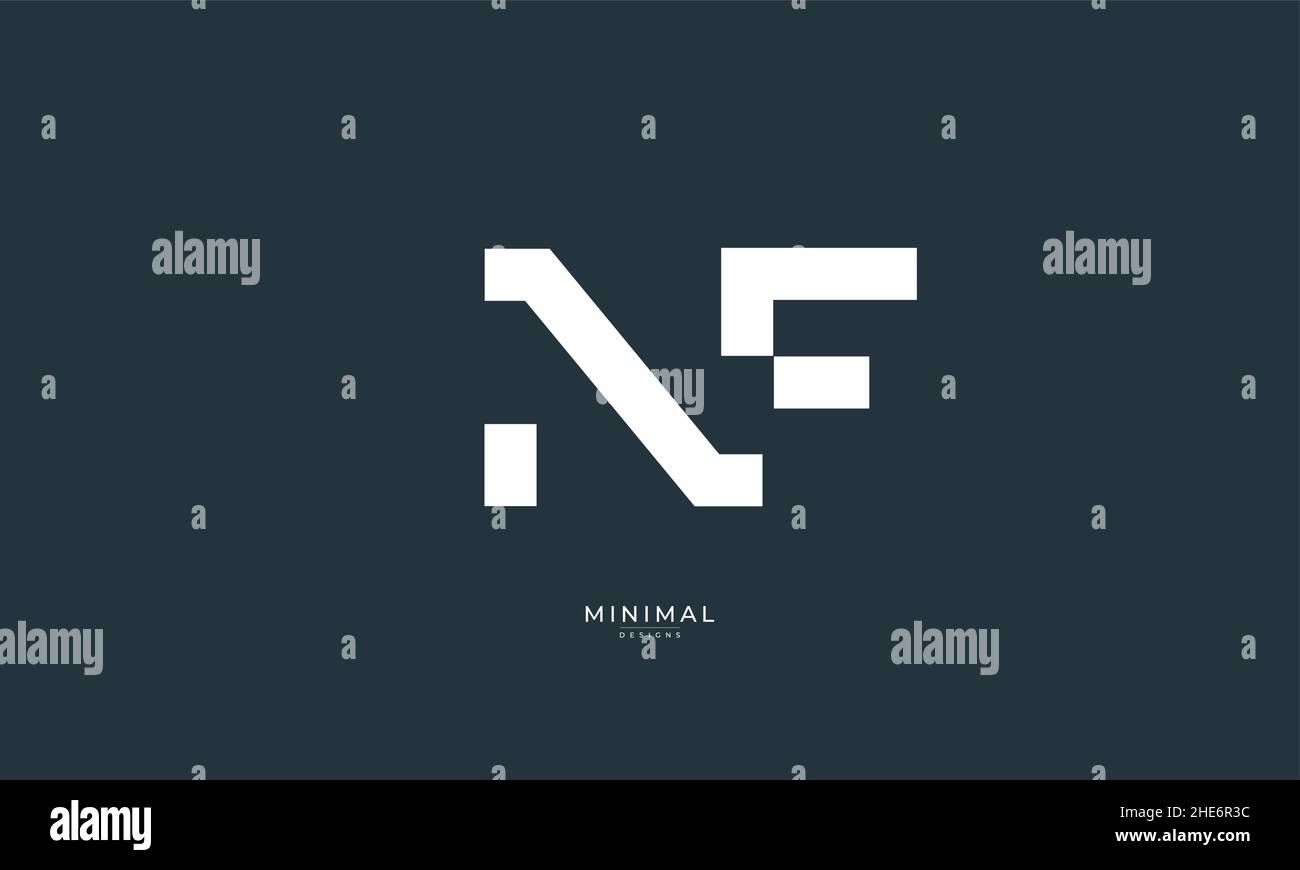 Letra alfabética icono logotipo NF Ilustración del Vector