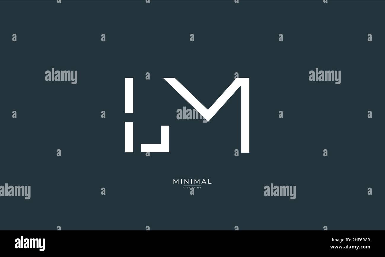 Letra alfabética icono logotipo LM Ilustración del Vector