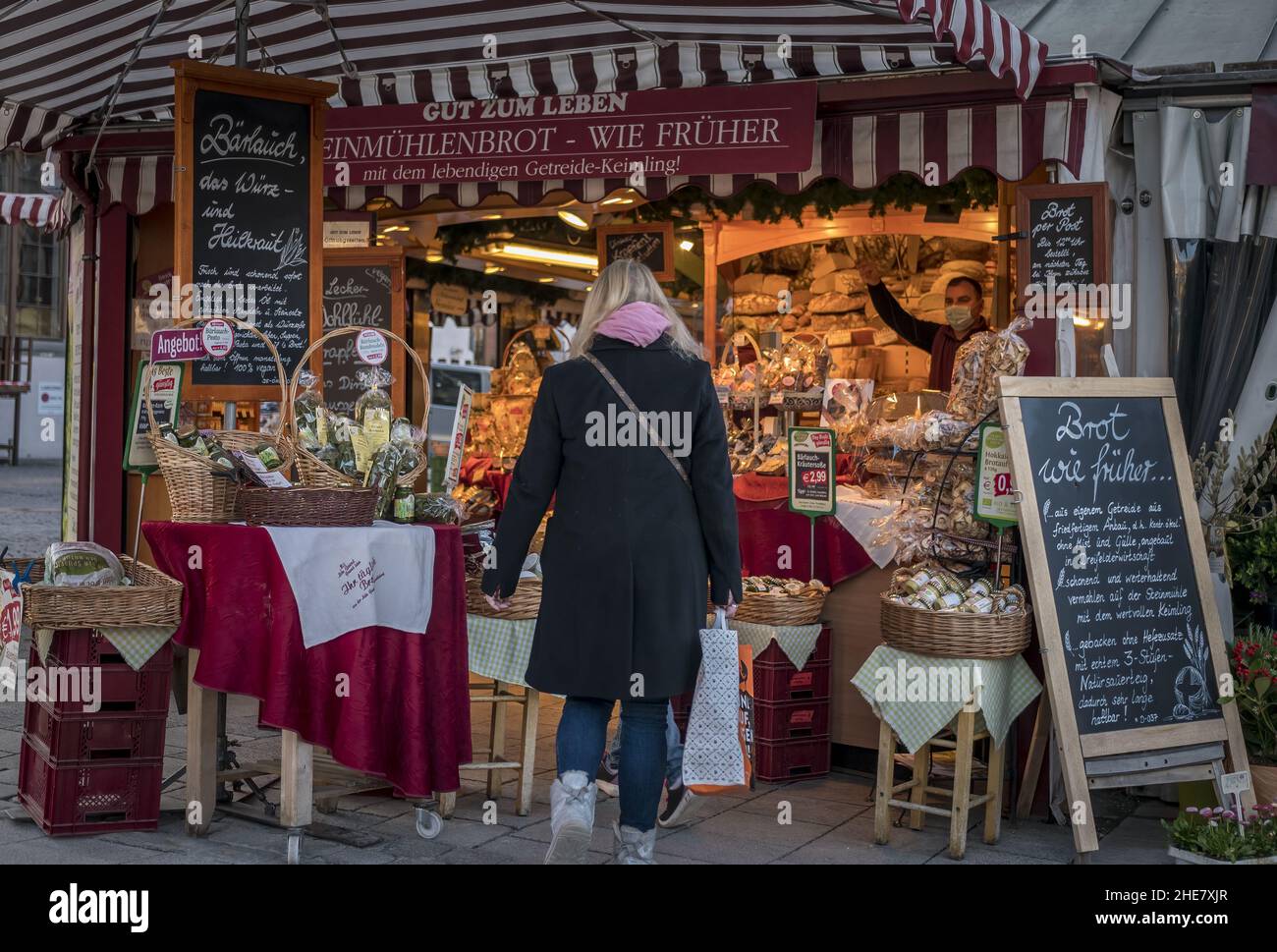 Viktualienmarkt en Munich, Baviera, Alemania Foto de stock
