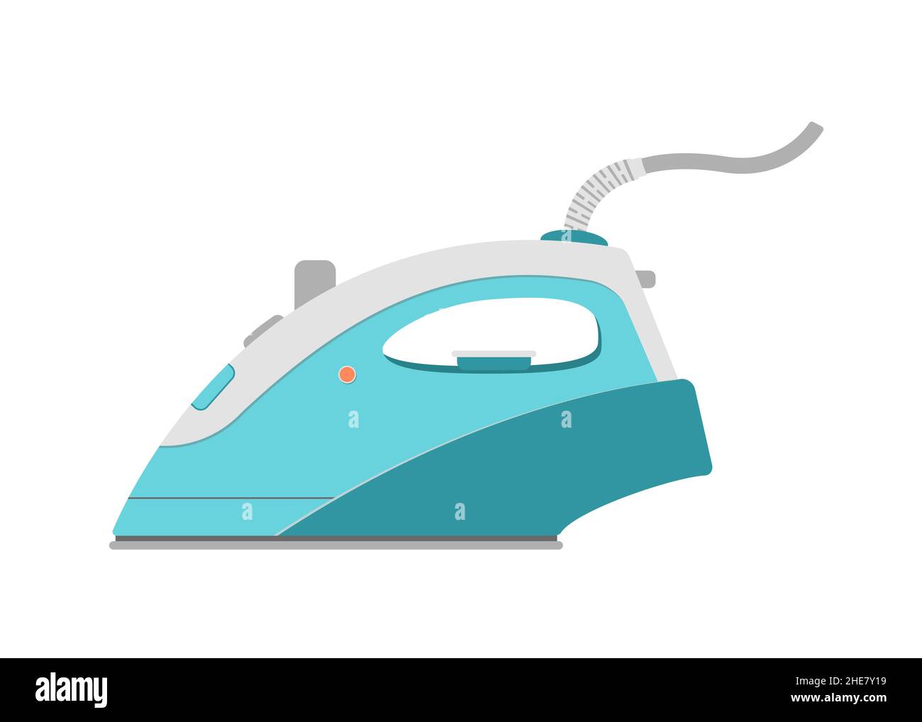 Plancha de vapor eléctrica aislada sobre fondo blanco. Estilo plano de  dibujos animados. Ilustración vectorial Imagen Vector de stock - Alamy