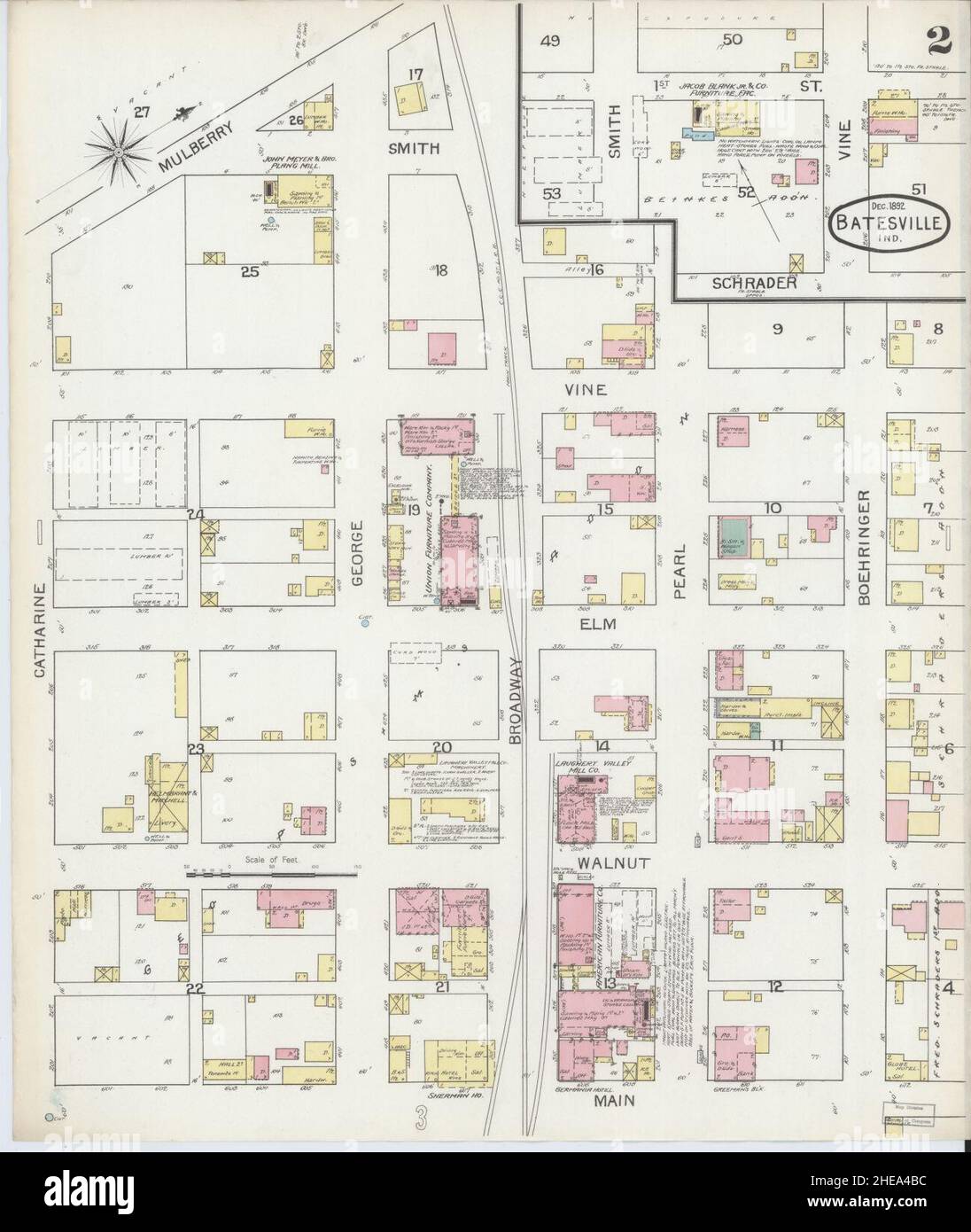 Mapa de batesville indiana fotografías e imágenes de alta resolución
