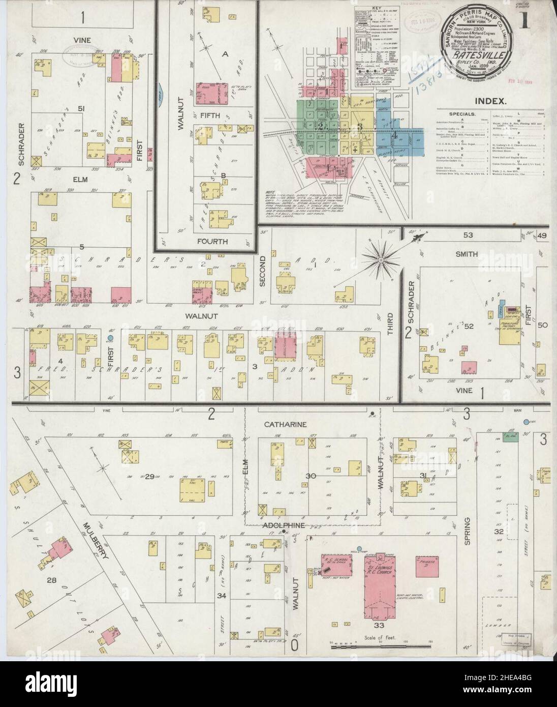 Mapa de batesville indiana fotografías e imágenes de alta resolución