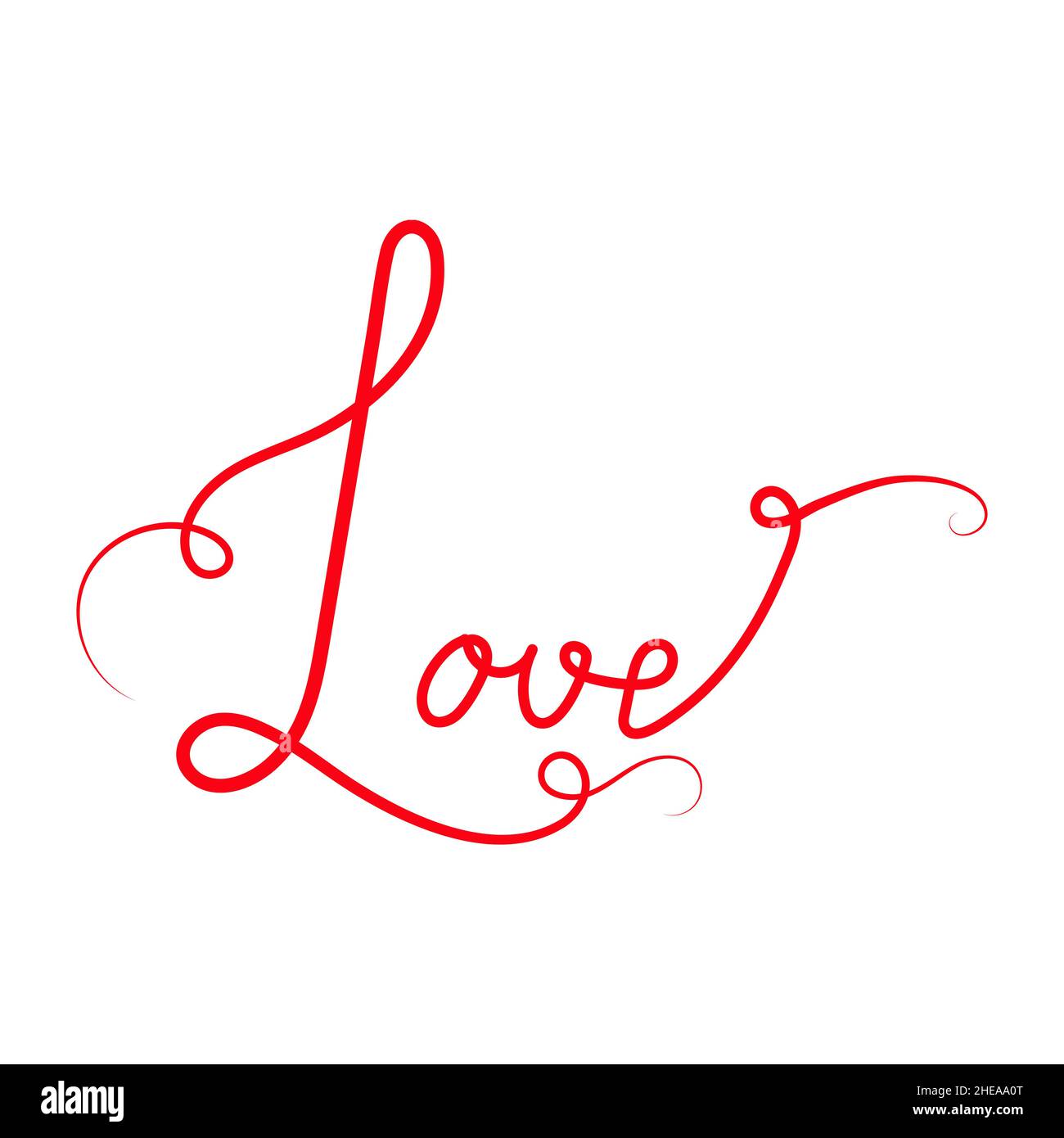 Amor. Dibujo de líneas continuas. Letras de caligrafía dibujadas a mano. Vector. Arte lineal Ilustración del Vector