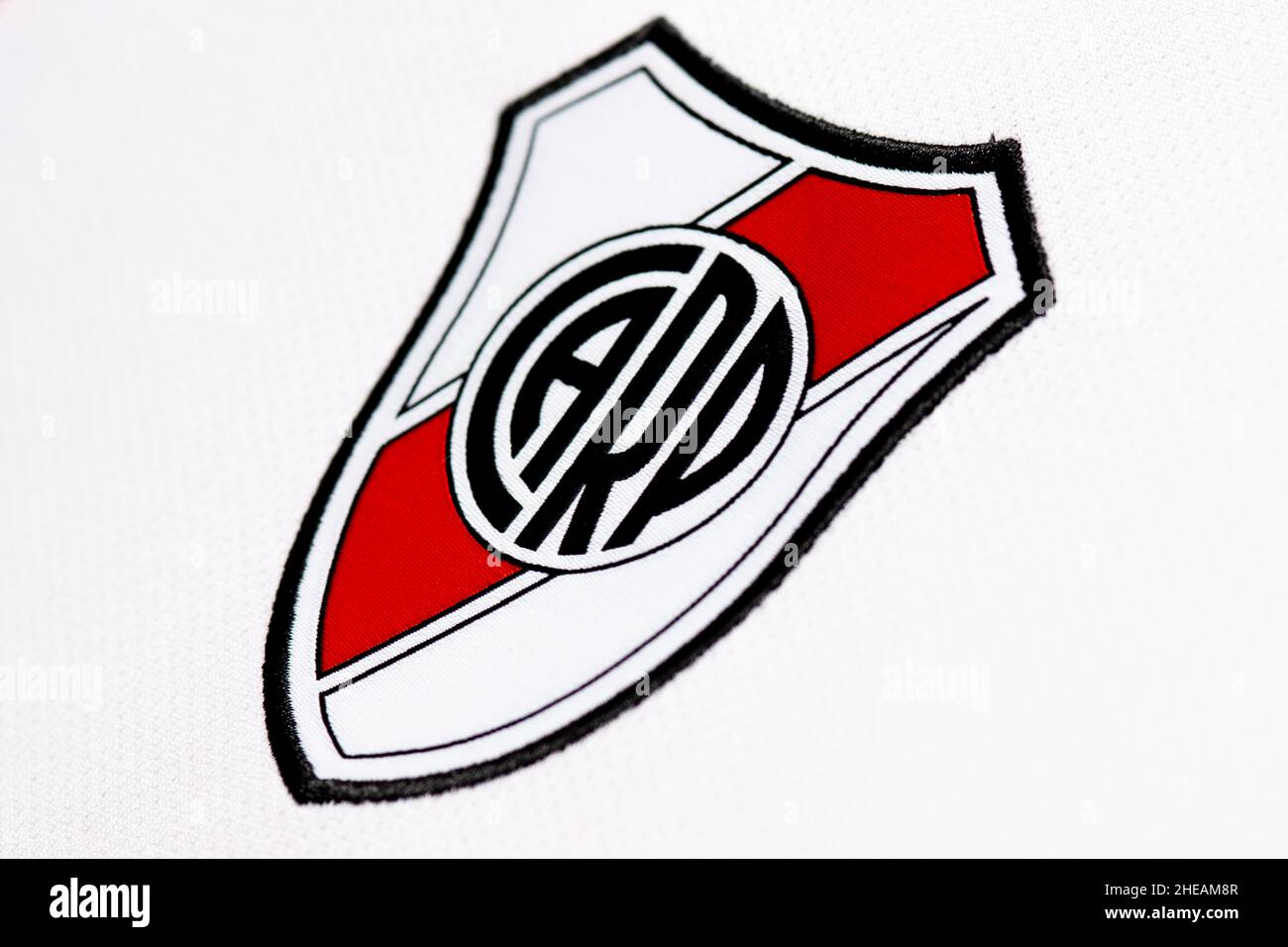 Primer plano del escudo del club River Plate Fotografía de stock - Alamy