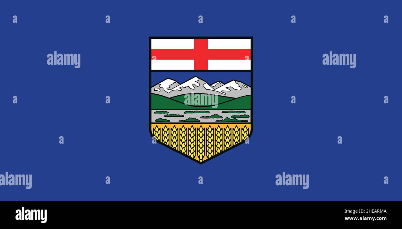 Pabellón vectorial actual oficial de la provincia canadiense DE ALBERTA, CANADÁ Ilustración del Vector
