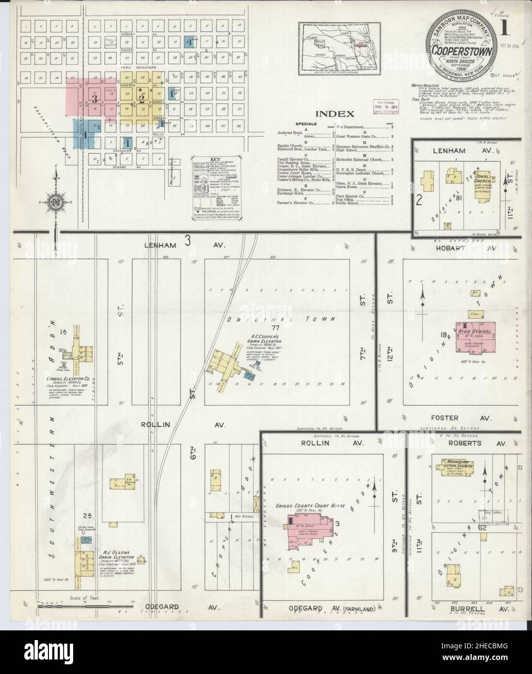 Cooperstown mappa del dakota del nord fotografías e imágenes de alta resolución Alamy