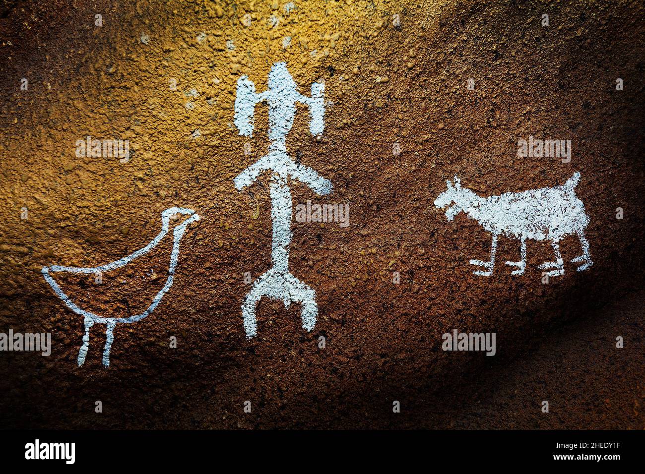 Pinturas prehistóricas. Foto de stock