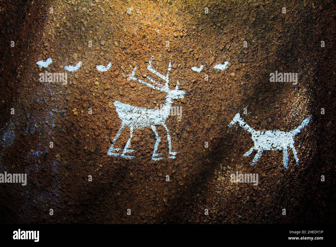 Pinturas prehistóricas. Foto de stock