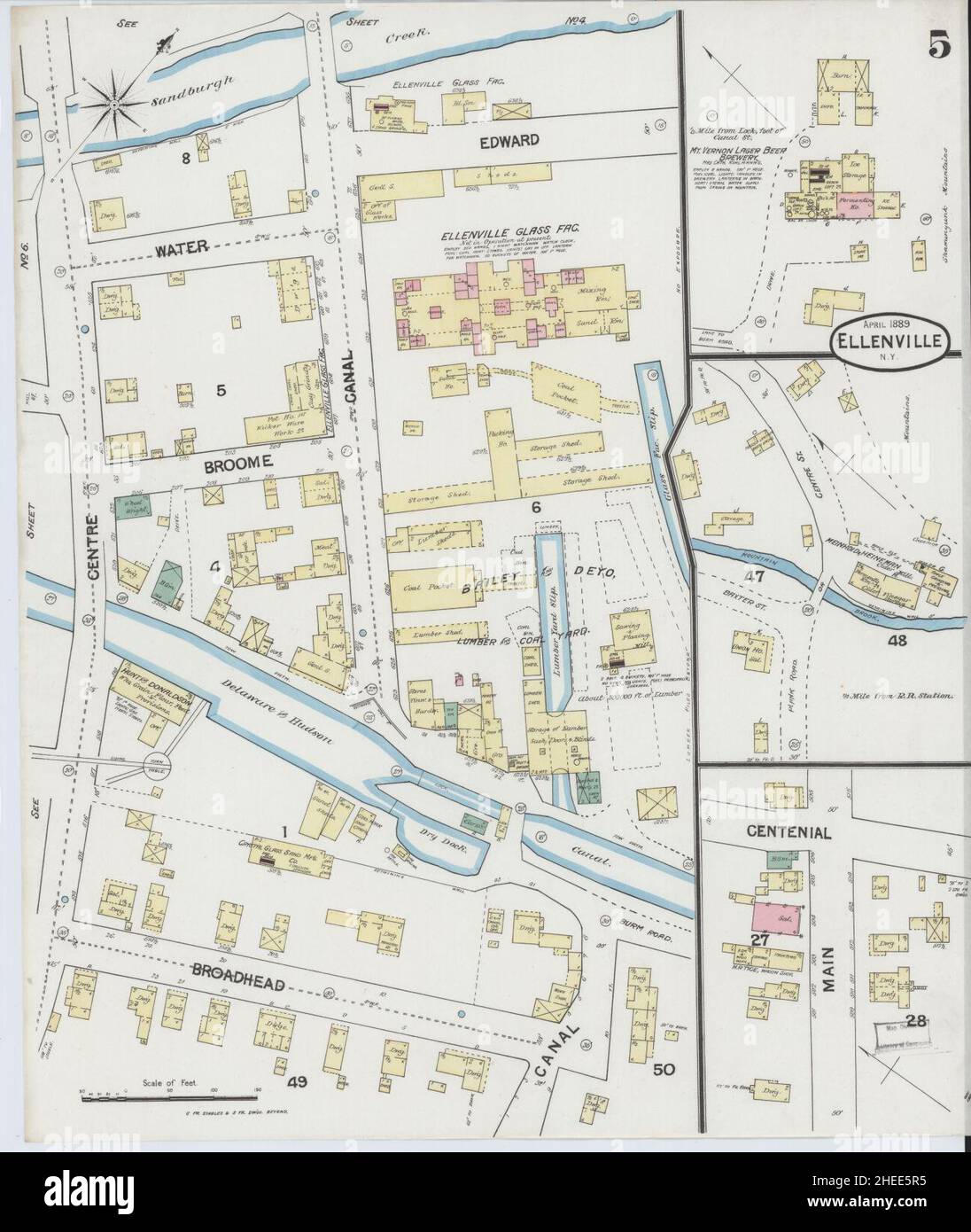 Mapa de nueva york de ellenville fotografías e imágenes de alta